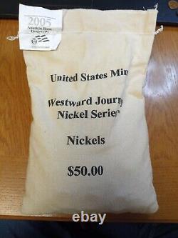 2005 P Bison $50 Mint Sewn Bag UNC Jefferson Nickels