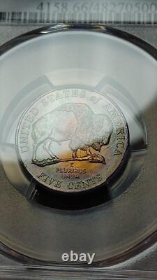 2005 P Bison Nickel 5C PCGS MS66 Rainbow Toning 4333