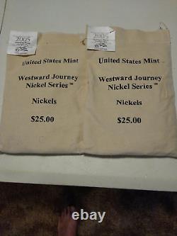 2005 P & D American Bison Nickels, (Westward Journey) Unopened $25 Mint Bag