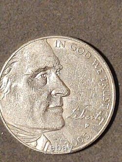 2005 P Jefferson Bison Nickel Double Die Misprint