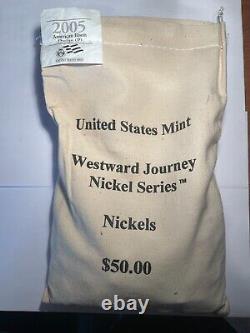 2005-P WESTWARD JOURNEY Bison Nickel $50.00 MINT SEWN BAG IN SEALED BOX 4U5