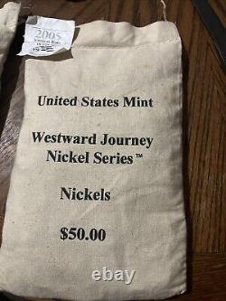 2005-P Westward Journey Nickels 1000ct $50 Mint sealed Canvas Bag American bison