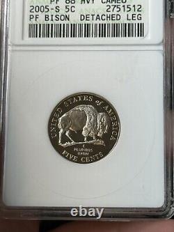 2005-S Buffalo Nickel Detached Leg ANACS PF68 Heavy Cameo