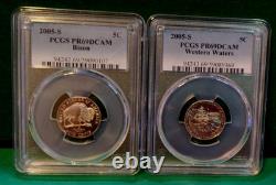 2005 S PCGS PR69DCAM Year Set-11 Coin Set, With Bison Nick & State Qtr Set