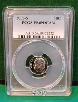 2005 S PCGS PR69DCAM Year Set-11 Coin Set, With Bison Nick & State Qtr Set