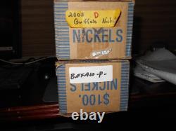 2005-d&p Jefferson Nickel Bison / Buffalo 2 50 Roll Bank Box Nf String & Son