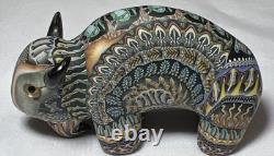 2007 Jon Stuart Anderson Millifiori Style Polymer Clay Buffalo Bison Sculpture