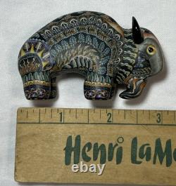 2007 Jon Stuart Anderson Millifiori Style Polymer Clay Buffalo Bison Sculpture