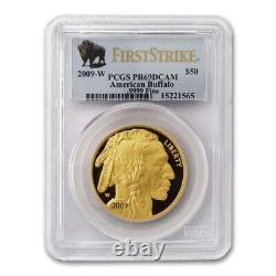 2009-W $50 1oz Gold Buffalo PCGS PR69DCAM Deep Cameo First Strike Bison Label