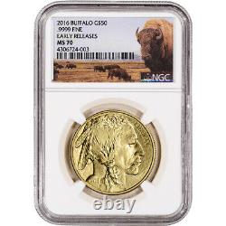 2016 American Gold Buffalo 1 oz $50 NGC MS70 Early Releases Bison Label