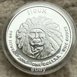 2016 Sioux Nation South Dakota Buffalo $1.999 Silver bullion