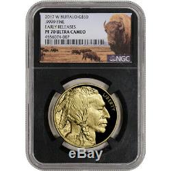 2017-W American Gold Buffalo Proof 1 oz $50 NGC PF70 Early Releases Bison Black