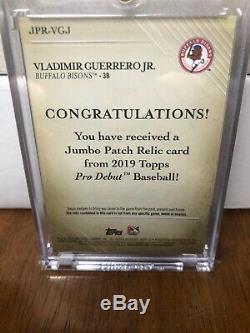 2019 Topps Pro Debut Vladimir Guerrero Jr Jumbo Patch Card 07/15 Buffalo Bisons