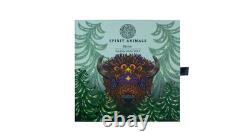 2021 Spirit Animals Bison Colorized 1z silver coin
