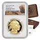 2021-W $50 Gold Buffalo NGC PF70UCAM First Day of Issue Bison with Box And CoA