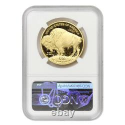 2021-W $50 Gold Buffalo NGC PF70UCAM First Day of Issue Bison with Box and CoA
