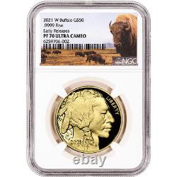 2021 W American Gold Buffalo Proof 1 oz $50 NGC PF70 UCAM Early Releases Bison