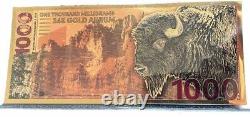 2023 1000mg North American Bison Aurum 24 k Gold Bill Note