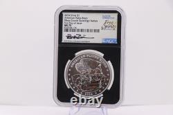 2024 1oz Silver American Plains Bison Mesa Grande FDOI MS70 Beth Zaiken Signed