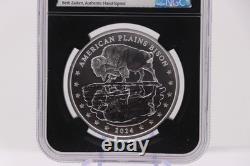 2024 1oz Silver American Plains Bison Mesa Grande FDOI MS70 Beth Zaiken Signed