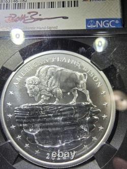 2024 Silver American Plains Bison NGC MS70 FDOI Mesa Grande Beth Zaiken Signed