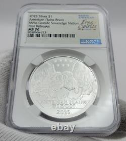 2025 American Plains Bison Mesa Grande Nation 1 oz. 999 Fine Silver NGC MS70 FR