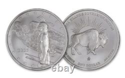 2025 Mesa Grande John Mercanti Designed Native American Bison 1 oz Silver BU