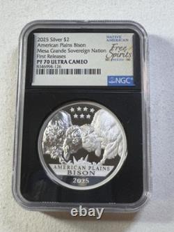 2025 Mesa Grande Nation $2 American Plains Bison Graded PR 70 DCAM by NGC