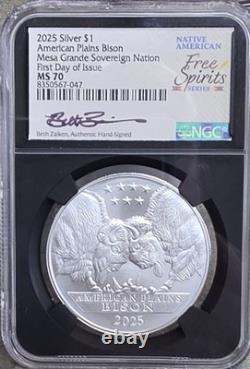 2025 Silver $1 American Bison Mesa Grande Sovereign Nation First Release MS70