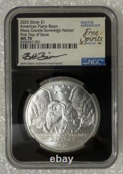 2025 Silver $1 American Bison Mesa Grande Sovereign Nation First Release MS70