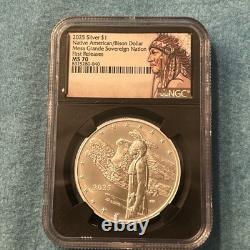2025 Silver $1 Mesa Grande Nation Native American Bison First Releases MS70