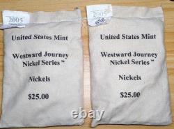 $25 Westward Journey Bison 2005 Nickel Bags Sealed (P) Philly & (D) Denver