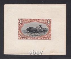 #287-E 4¢ Trans-Mississippi 1898 Bi-Color Large Die Essay INDIAN & BISON