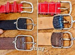 (3) Men's W. Kleinberg American Bison & Suede Leather Belts/40
