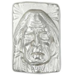 3 Troy Ounce. 999 Fine Silver Hand Poured Bison Bullion Premium Bar Wise Indian