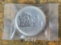 3 Troy Ounce 999 Fine Silver Hand Poured Bison Bullion Silver Round worth $111