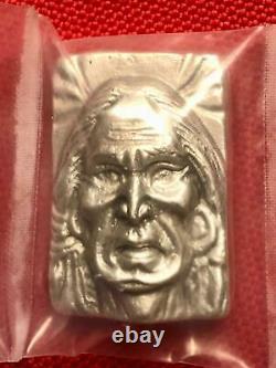 3 oz Bison Bullion 999 Fine Silver High-Relief Cast Art Bar Wise Warrior 21/50