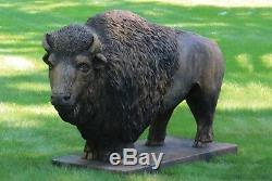 36 Buffalo Outdoor Concrete Garden Statue Western Great Water Buffalo Bison
