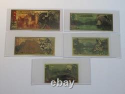5 Aurum Notes American Wildlife Weighs 1.9 grams 24K gold Bison, Bear, Lion