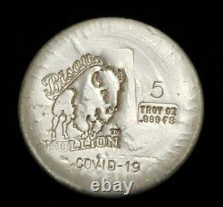 5 oz. 999 Fine Silver Round Cov-19 Bison Bullion Lot#Z869