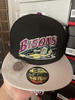 7 1/8 Exclusive Fitted Transit Buffalo Bisons Two Tone Black Grey Purple Hatclub