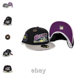 7 1/8 Exclusive Fitted Transit Buffalo Bisons Two Tone Black Grey Purple Hatclub