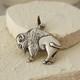 925 Sterling Silver Buffalo/Bison 1.5 Pendant Native Glenn Sandoval (C) 14g