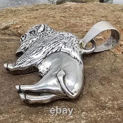 925 Sterling Silver Buffalo/Bison 1.5 Pendant Native Glenn Sandoval (C) 14g