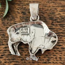 925 Sterling Silver Buffalo/Bison 1.5 Pendant Native Glenn Sandoval (C) 14g