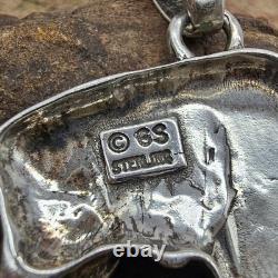 925 Sterling Silver Buffalo/Bison 1.5 Pendant Native Glenn Sandoval (C) 14g