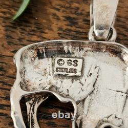 925 Sterling Silver Buffalo/Bison 1.5 Pendant Native Glenn Sandoval (C) 14g