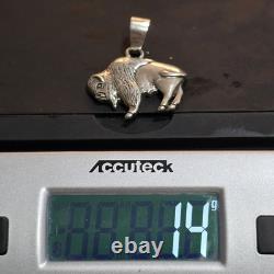925 Sterling Silver Buffalo/Bison 1.5 Pendant Native Glenn Sandoval (C) 14g