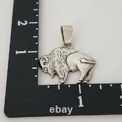 925 Sterling Silver Buffalo/Bison 1.5 Pendant Native Glenn Sandoval (C) 14g
