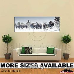 A Wall Art Canvas Picture Print Herd American Bison Winter Snow Storm 3.1